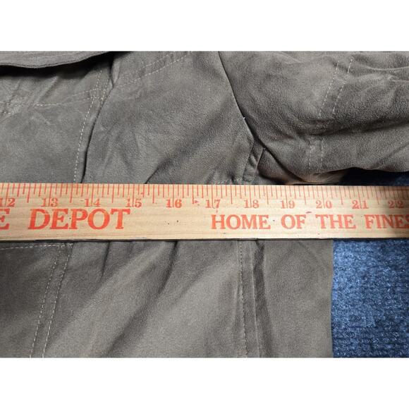 LL Bean Coat Womens Medium Khaki Jacket Goose Down Full Zip Quilted - Picture 9 of 9